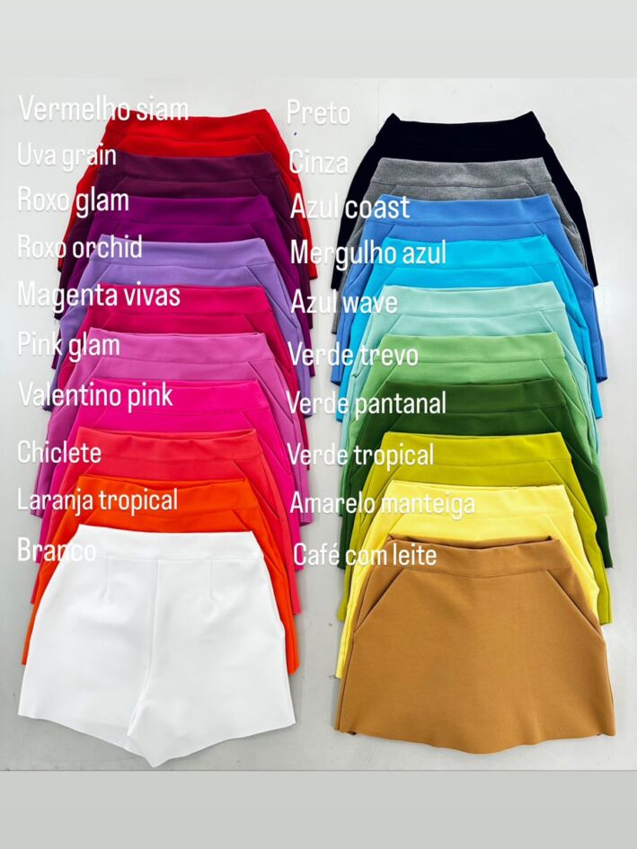 Reposição em novas cores do short-saia mais vendido da Groovy Forever